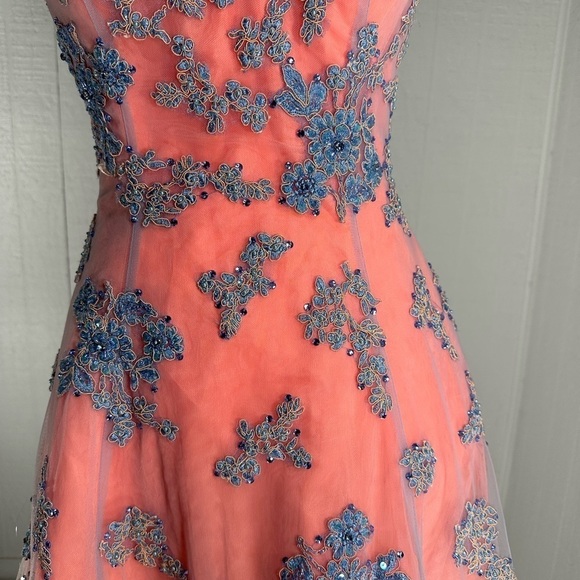 chinese dress ladies Sherri Hill 57086 Lace Dress with Dramatic Slit – Mydressline main image 0